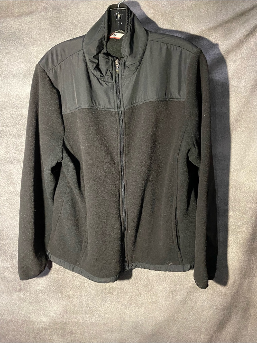 IZOD PerformX Fleece Jacket Mens Large Black Full Zip Outdoor Layering Pockets⁠